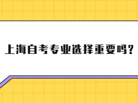 上海自考专业选择重要吗?